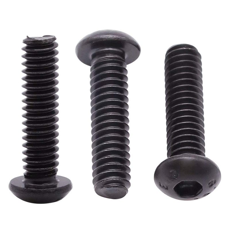 RoyceMart M6-1.0 x 12mm Button Head Socket Head Cap Screws, Grade 10.9 Alloy Steel, Allen Hex Drive, Full Machine Thread, Black Oxide Finish, 50 PCS - Image 2